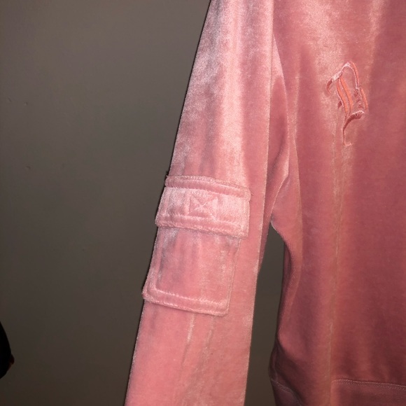 Velvet baby pink zip up - Picture 3 of 5